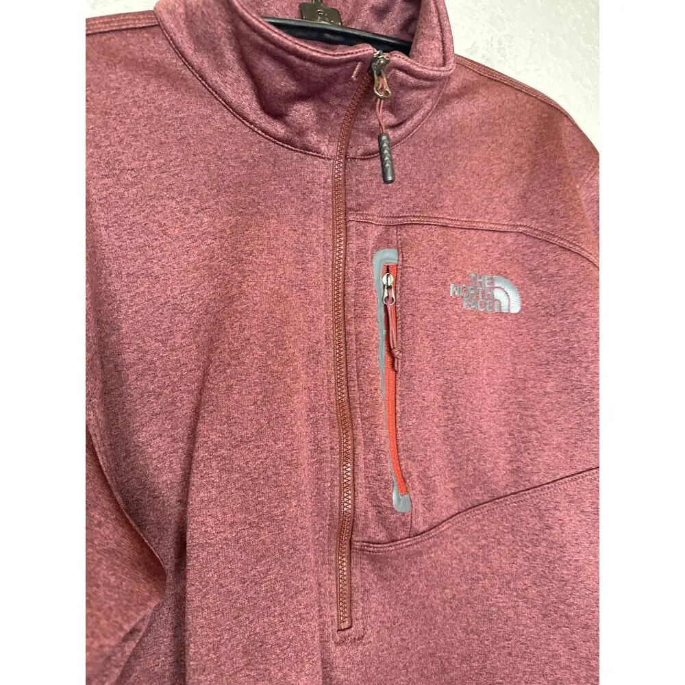The North Face Men’s 3/4 Zip Maroon Pullover Fleece Lined Jacket EUC Sz Lg Poly